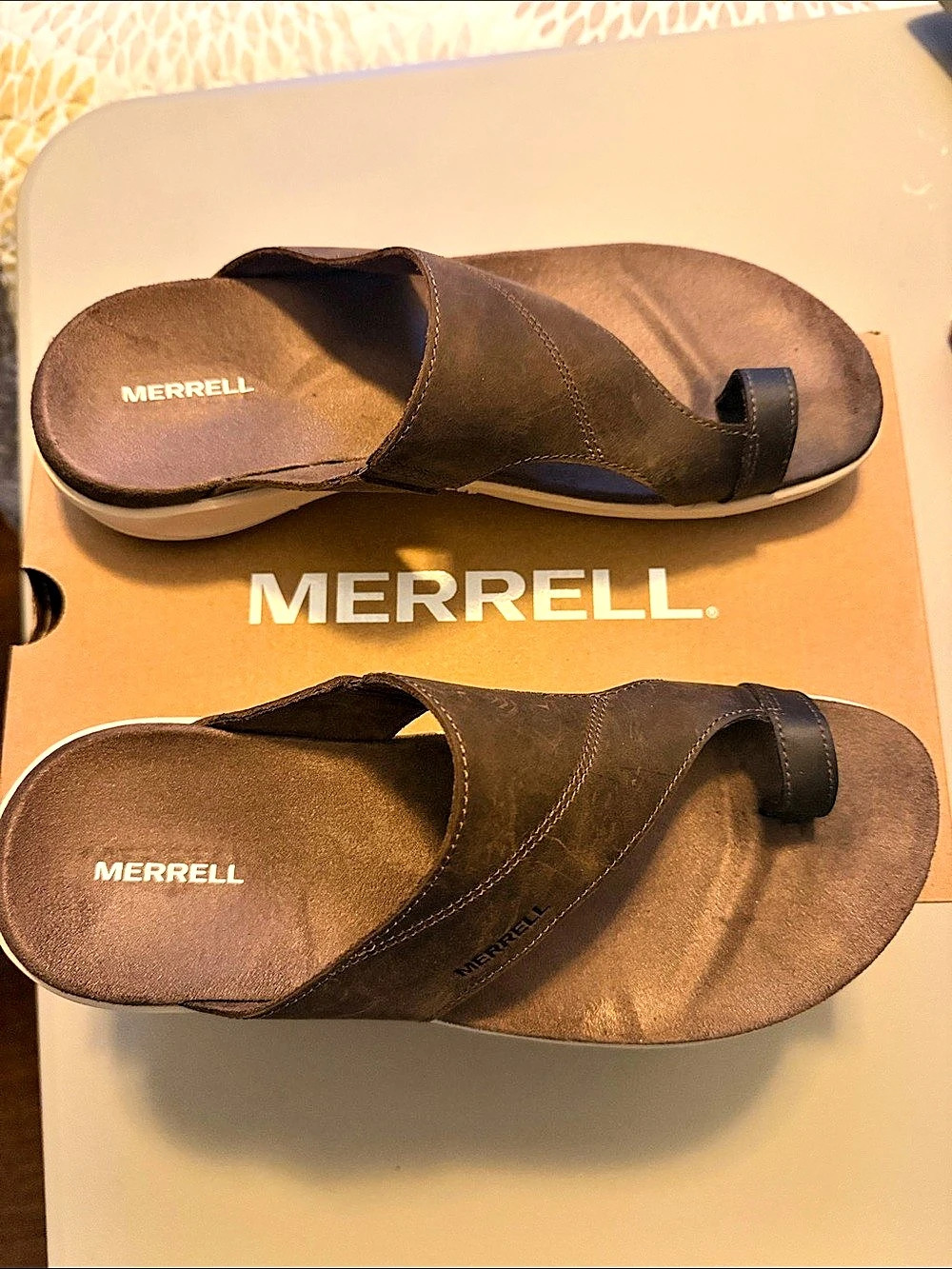 Merrell District 4 Luxe Post Women's Brown Sandals US 10 M